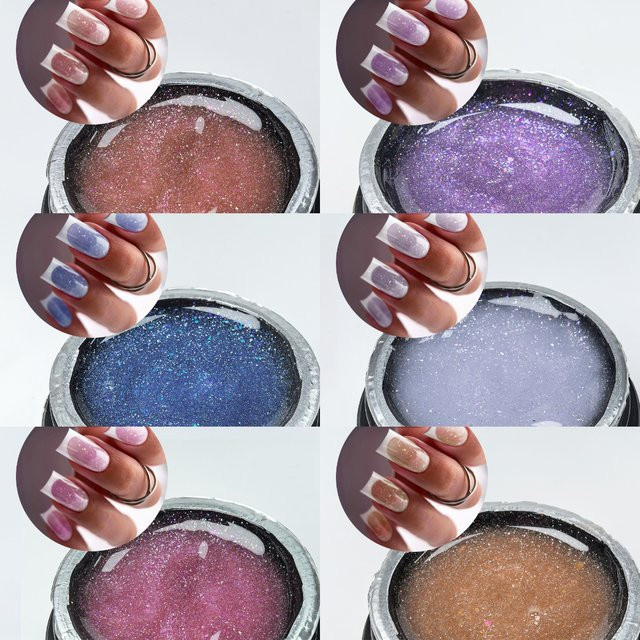 Jillnails Builder-Nagelgel Glitter Rust, 100 g, schimmernd - Bild 1