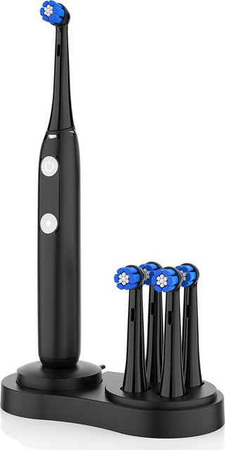 eelhoe Zahnbürstenhalter für alle Oral B elektrische Zahnbürsten und iO Modelle inklusive Ersatzbürsten, Schwarz - Bild 1