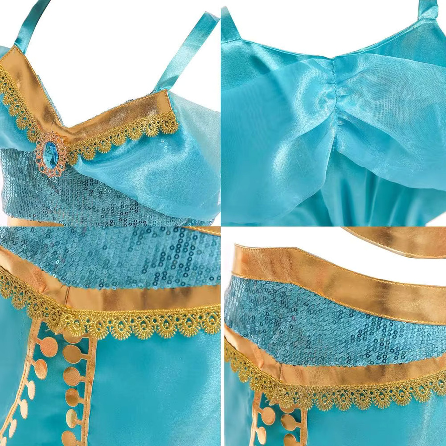 LZH Arabische Pailletten Prinzessin Kleid, Mädchen, Blau, Textil - Bild 2
