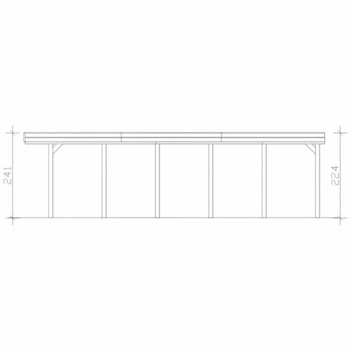 Skan Holz Carport Friesland in Nussbaum Braun B: 397 cm, T: 860 cm, H: 241 cm - Bild 4