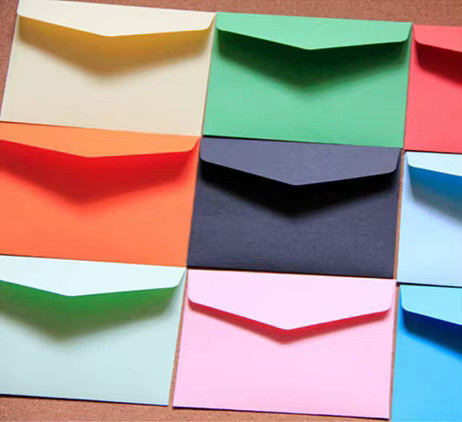 40er Set Vintage Mini Umschläge aus Papier in Candy Farben für DIY-Projekte, B: 12,0 cm, H: 8,3 cm - Bild 2