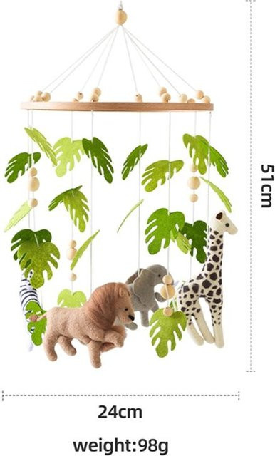 Binchi Outdoor Product Babybett Mobile Rasselspielzeug, Waldtier, Filz und Holz, ab 0 Jahre - Bild 1