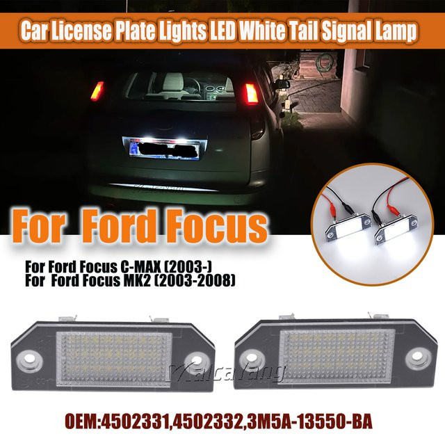 Malcayang 2er Set LED Nummernschildbeleuchtung für Ford Focus 2 MK2 C-MAX 2003-2008 Canbus - Bild 1