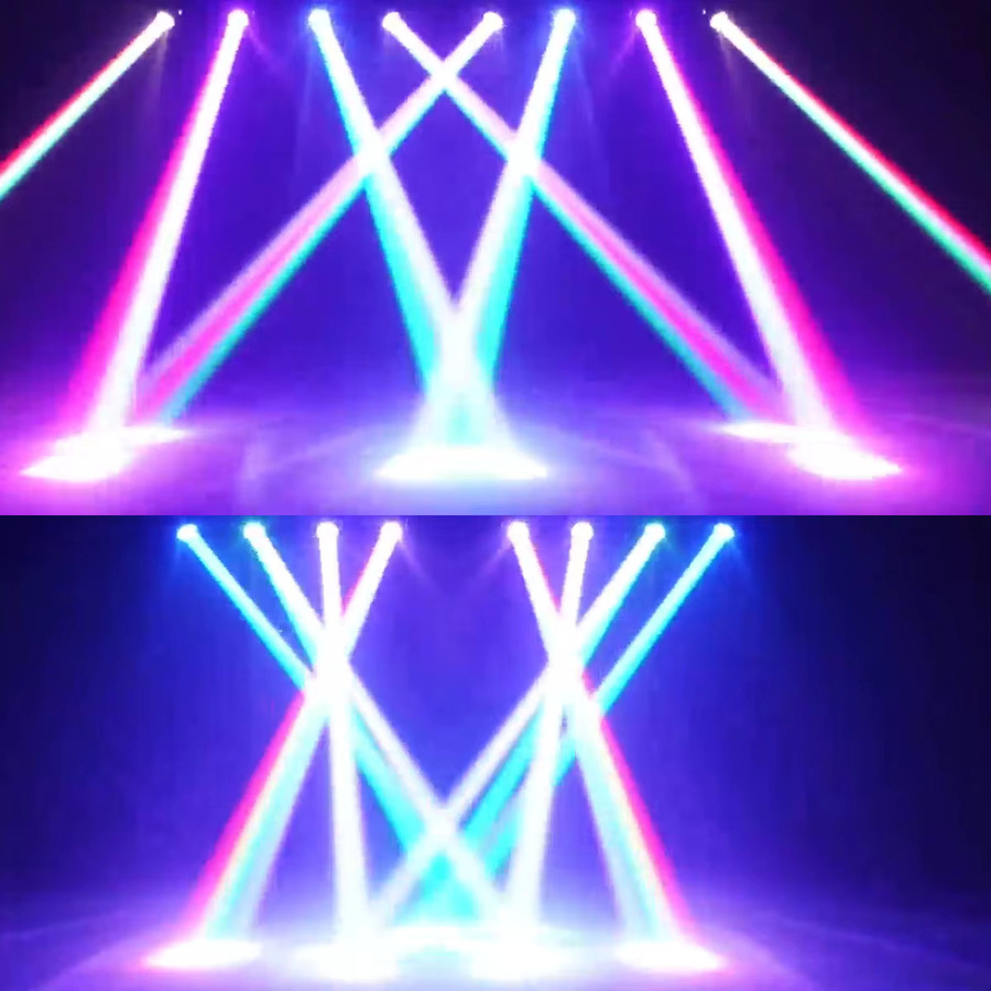 REIZ 4x25W RGBW 4-in-1 LED Moving Head Beam Strobe-Licht in Schwarz mit Halterung für DJ-Bühnenbeleuchtung, Disco und Club - Bild 4
