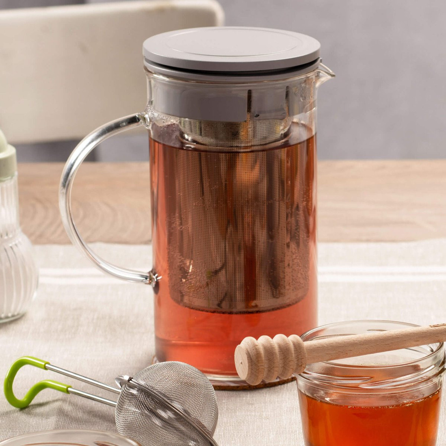 Fackelmann Teekanne aus Glas mit Edelstahl-Infuser, transparent - Bild 2
