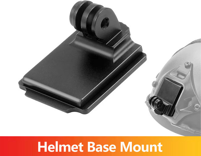 EXSKOF Aluminium Taktische Helmhalterung für GoPro Hero 13/12/11/10/9/8 DJI Osmo Action 6/5 Pro/4/3 und Insta360 in Schwarz - Bild 1