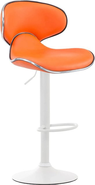 DELUKE Barhocker FAMIR Barstuhl mit Lehne aus Kunstleder in Orange, B/T/H: 46 x 49 x 88 cm - Bild 1
