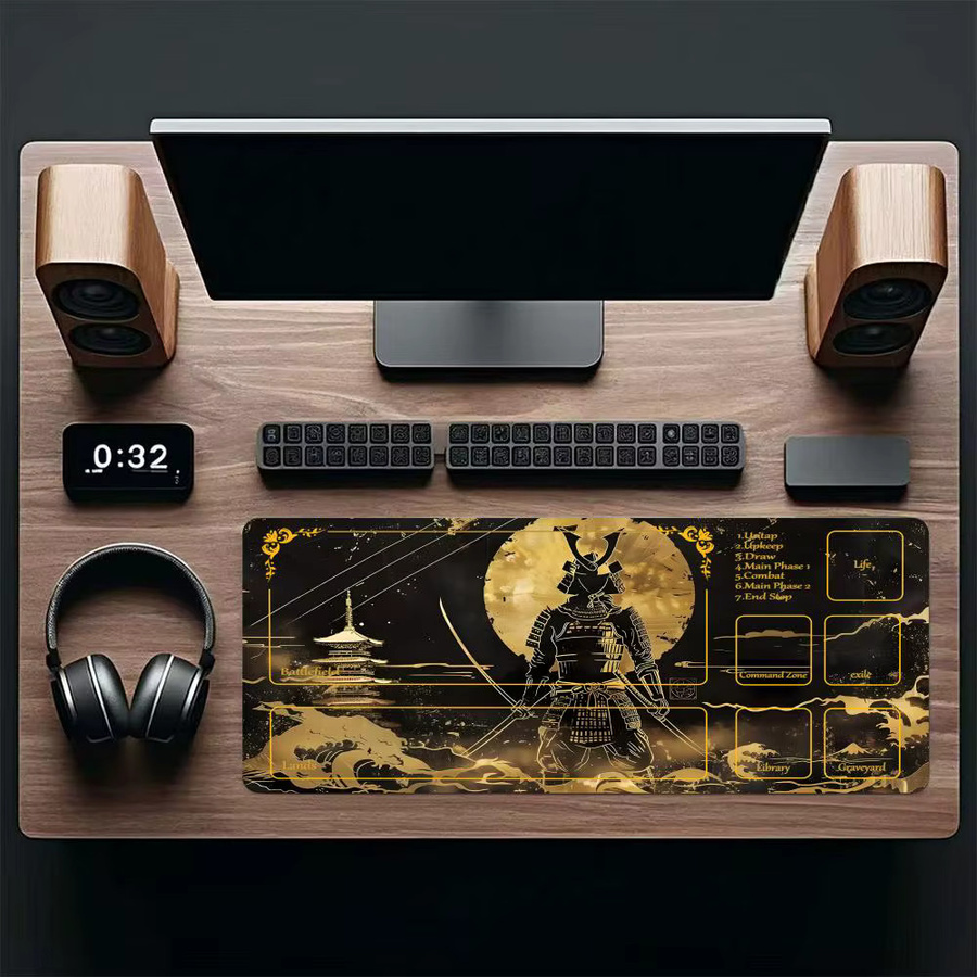 Mairuige Samurai MousePad Magic Playmat für TCG und Commander, Schwarz/Mehrfarbig, B/H: 35,56 x 60,96 cm - Bild 2
