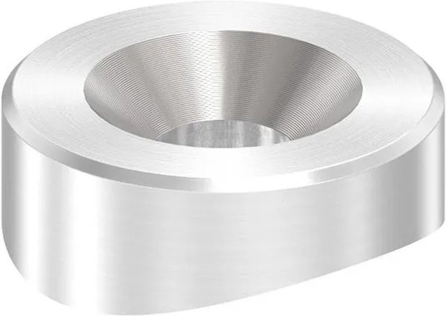 FeNau Ausgleichsstück aus Edelstahl in Silber für Rundrohr Ø 42,4 mm mit Senkbohrung M6 und Ø 20 mm - Bild 1