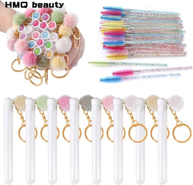 HMQ beauty Wimpernbürsten mit Kristall-Schlüsselanhänger, 5er-Pack - Bild 1