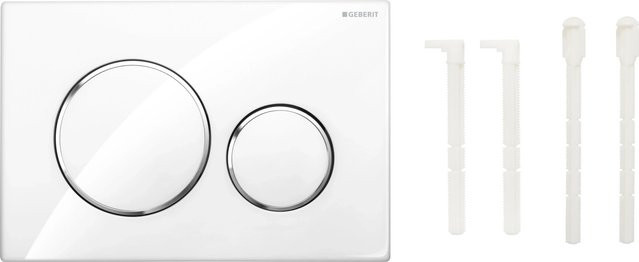 Geberit Betätigungsplatte Sigma20 in Weiß Matt mit Chrom-Details und 2-Mengen-Spülung - Bild 1