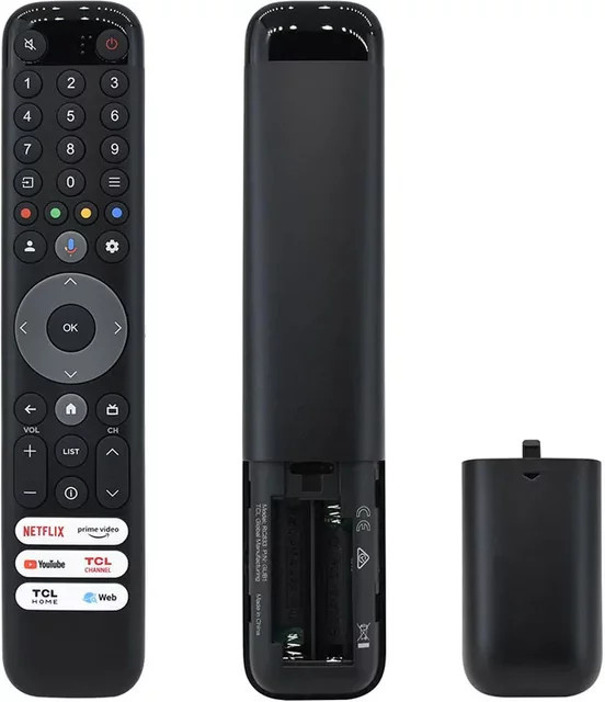 TCL RC833 GUB1 Sprachfernbedienung in Schwarz für C645 C745 C845 Serie und 4K QLED LED LCD OLED Smart TV - Bild 1