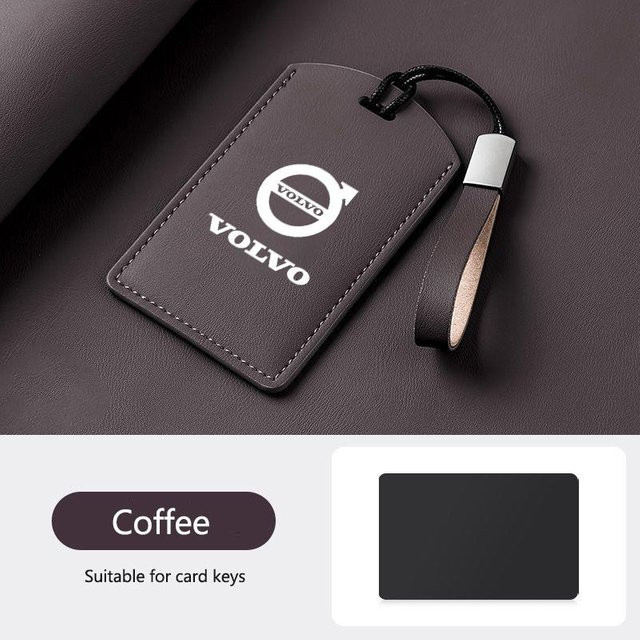 Leder Smart NFC Kartenschlüssel Etui für Volvo EM90 EX30 und Polestar in Schwarz - Bild 1
