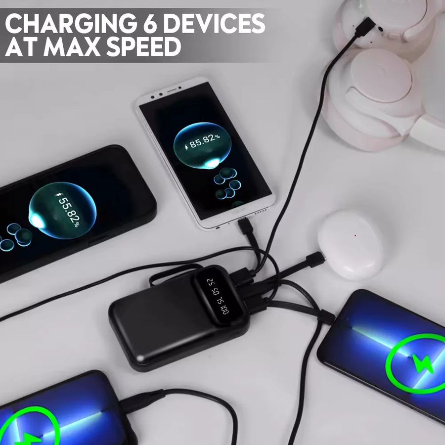20000mAh USB-Schnellladegerät für Mobiltelefone in Schwarz mit USB-A Anschlüssen - Bild 3