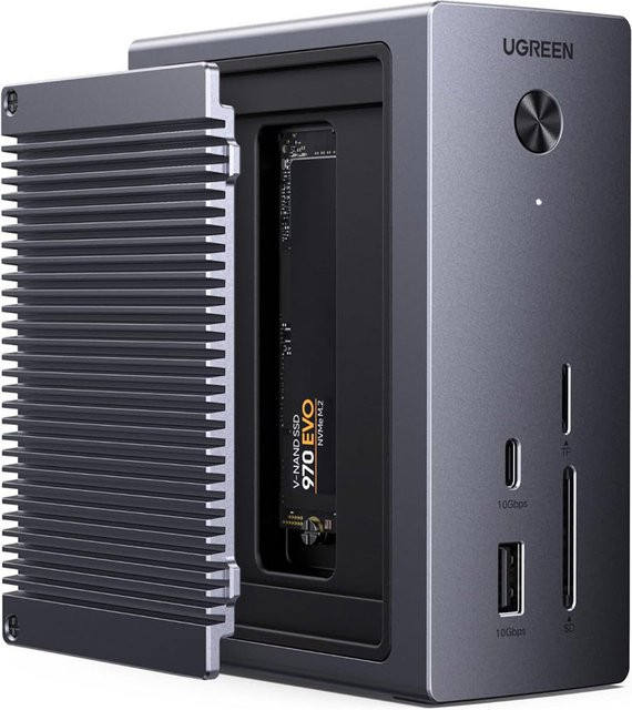 UGREEN Multifunktions-Hub CM923 10in1 in Grau mit HDMI, USB-C, USB-A und Ethernet/LAN - Bild 1