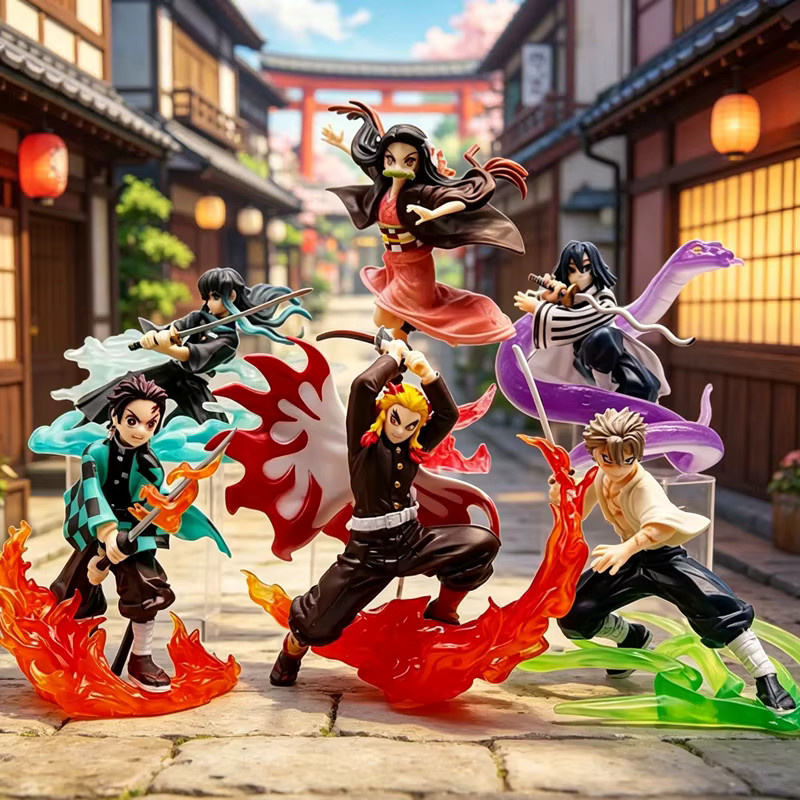 Bandai Kamado Tanjiro Kampfszenen-Version Anime-Figur, PVC-Modell, Mehrfarbig - Bild 3