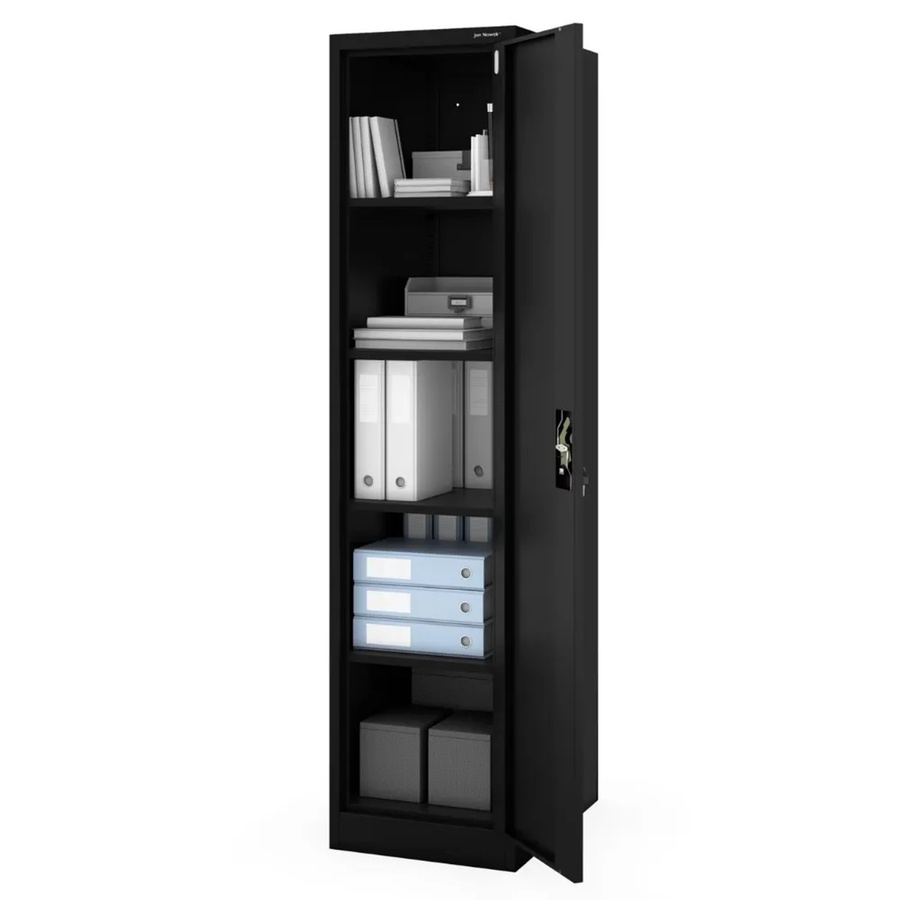 JAN NOWAK Aktenschrank ALEX aus Metall in Schwarz, abschließbarer Büroschrank und Werkzeugschrank mit 5 Ebenen, H x B x T: 185 x 60 x 45 cm - Bild 2