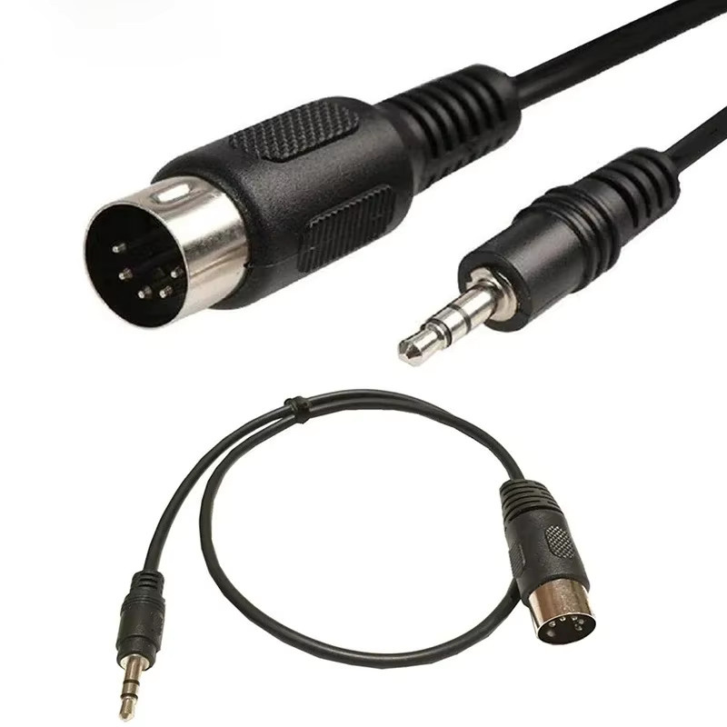 BSN Stereo Jack Audio Kabel 3,5mm Aux auf MIDI DIN 5 Pin, Schwarz, Länge: 1,5 m - Bild 4