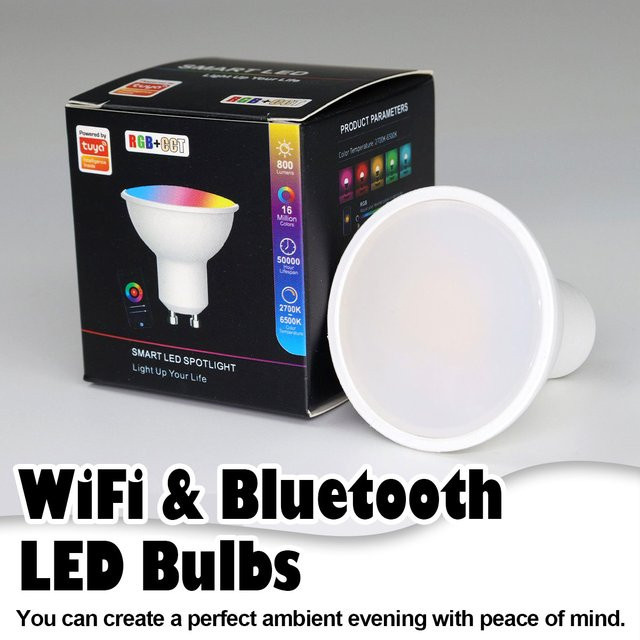 Aoyuansea Smart LED-Lampe GU10 5W mit RGB und Weiß, dimmbar via WIFI Zigbee Bluetooth, kompatibel mit Alexa und Google Home - Bild 1