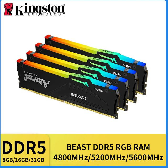 Kingston FURY Beast DDR5 RGB Desktop RAM 32GB 6000MHz Schwarz - Bild 1
