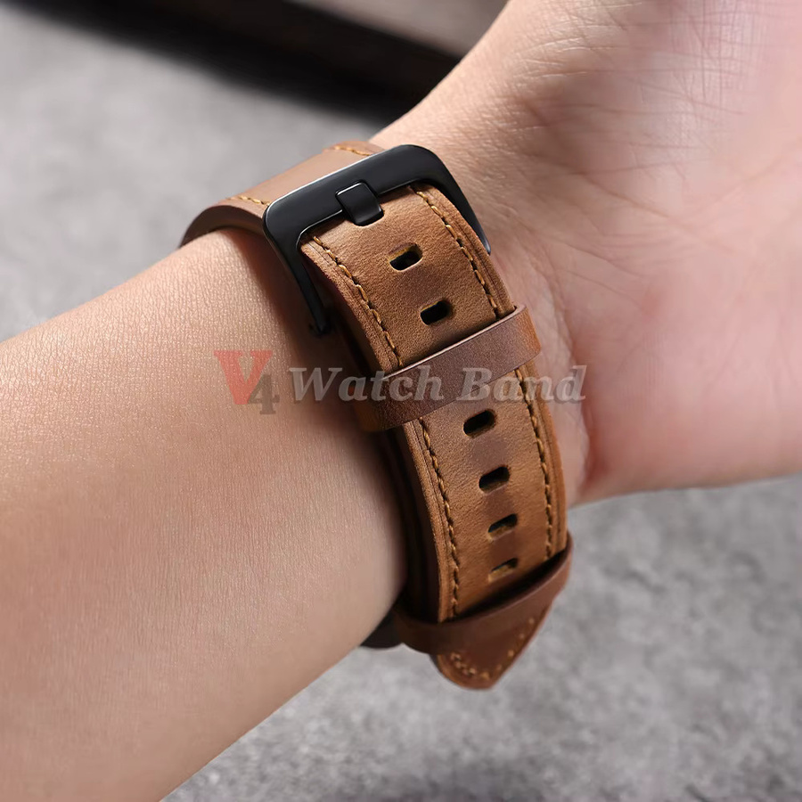 Uhrenarmband Leder, Edelstahl, Vintage, Herren Damen - Bild 3