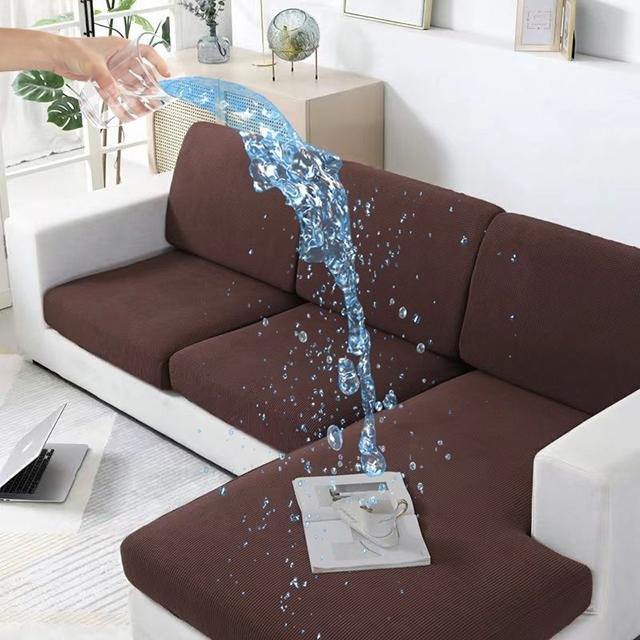 Wasserdichter und dehnbarer Sofakissenbezug in L-Form für deine Couch, haustierfreundlich und strapazierfähig, Farbe: Dunkelbraun - Bild 1