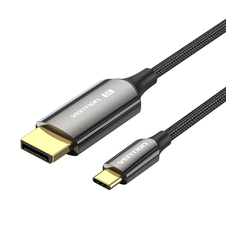 Vention USB C auf DisplayPort Kabel, Bi-Directional, 8K 60Hz, Schwarz - Bild 1