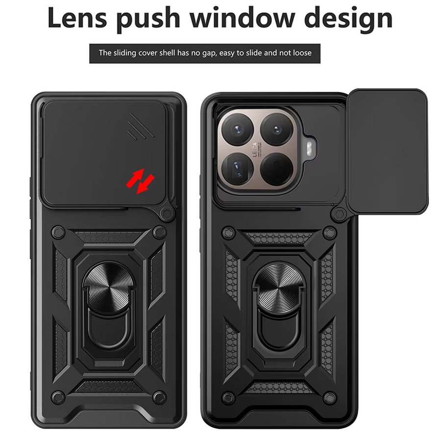 Robuste Panzer Schiebekamera-Schutzhülle für Xiaomi 17 15 14 13 T Pro Max POCO X8 X7 F8 M7 Pro Ultra mit Magnetring-Ständer und TPU-Abdeckung in Schwarz und Blau - Bild 3