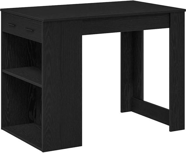 vidaXL Schreibtisch mit Schubladen und Ablage in Schwarz und Eichen-Optik, B/T/H: 102,0 x 62,0 x 77,5 cm - Bild 1
