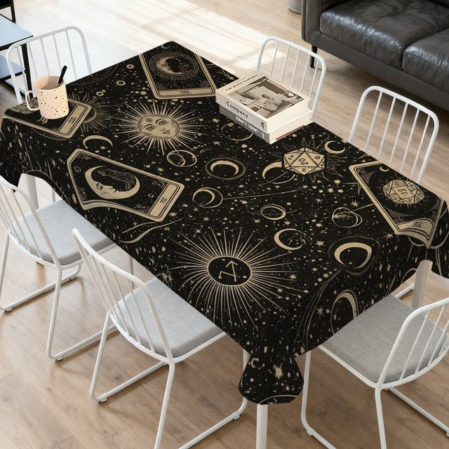 VIKAMA Mysterious Universe Tarot Tischdecke mit Sternen-Motiv in Boho-Stil, rechteckig - Bild 1