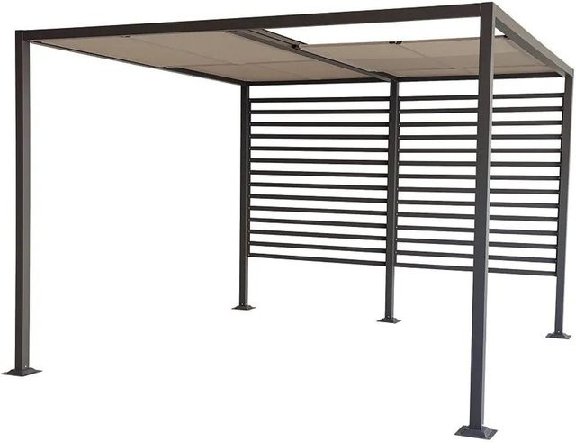 Jet-Line Gartenpavillon Amun aus Aluminium mit Schiebedach in Anthrazit/Braun, B/T: 400 x 300 cm, H: 220 cm - Bild 1