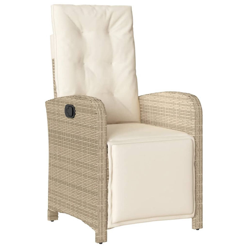 Vidaxl 5-teiliges Gartenmöbel-Set aus Polyrattan mit Kissen und Glastisch in Beige - Bild 2