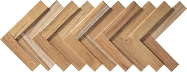 Rebel of Styles Holzverblender UltraWood Teak Herringbone Braun B: 37,5 cm, H: 18 cm - Bild 1