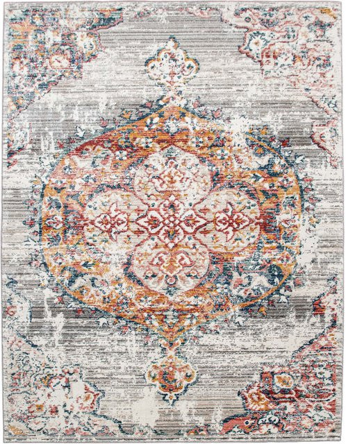 Teppich Herbella in Anthrazit mit floralem und orientalischem Design, Breite: 60 cm, Länge: 100 cm - Bild 1