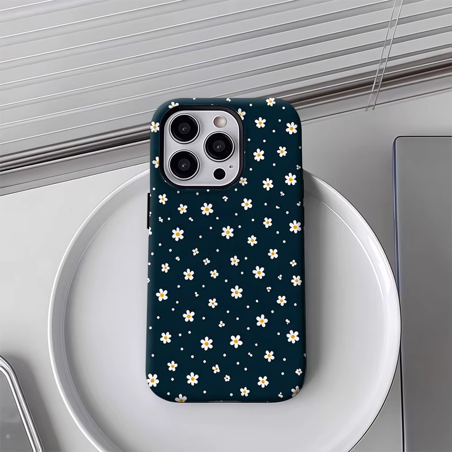 Potdemiel Daisy Dot Handyhülle für iPhone 17 16 15 14 13 Pro Max Plus, Robuste Ein- und Doppelschicht-Schutzhülle mit Magnetfunktion, Farbe: Blau - Bild 4