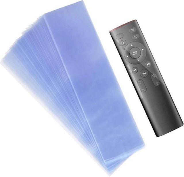Transparente Wärmeschrumpffolie für Babyschuhe und Beutel, staubdichte Versiegelungsfolie zur Aufbewahrung, B/H: 8 x 25 cm, Blau/Transparent - Bild 1