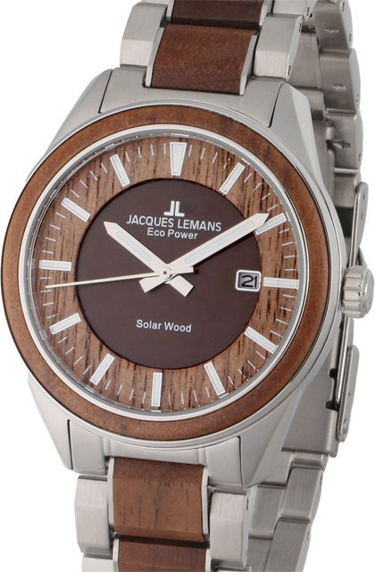 Jacques Lemans Armbanduhr Solar, Edelstahl, 40 mm, Herren, Braun - Bild 1