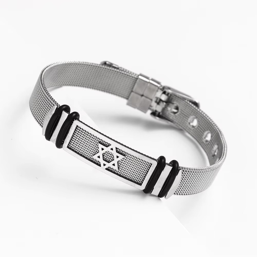 Armband Stern, Edelstahl, Silber, Herren - Bild 4
