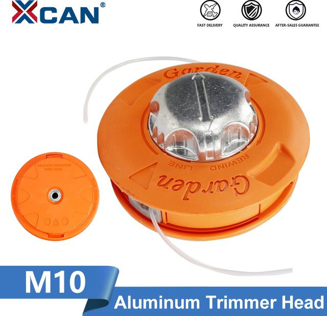 XCAN M10 Aluminium-Nylon Rasentrimmerkopf mit Bump-Spule für Freischneider und Gartentrimmer in Beige-Orange - Bild 1