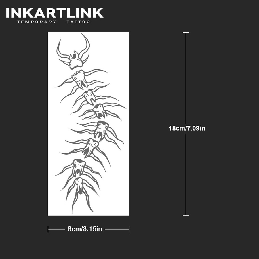 INKARTLINK Zahn-Tentipede-Kombinations-Tattoo-Aufkleber, wasserdicht - Bild 4