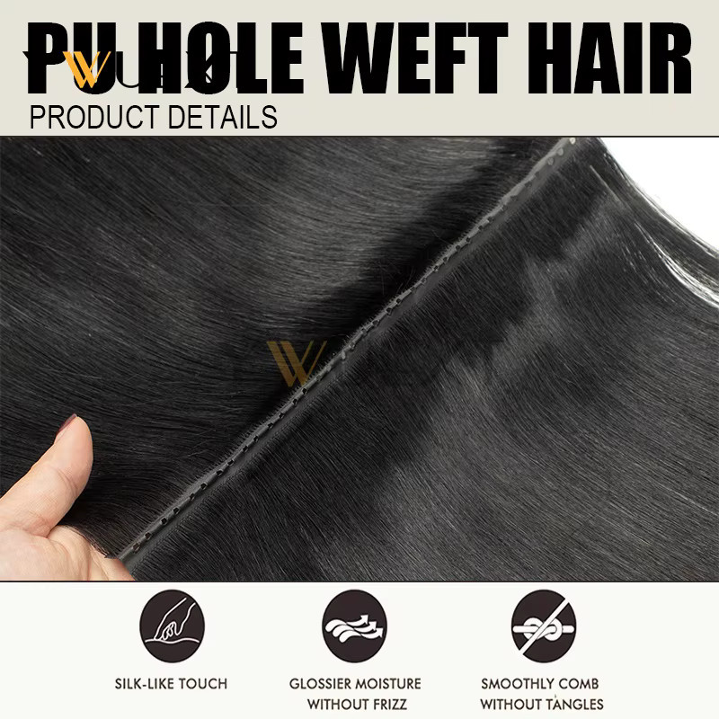SPIKFN Unsichtbare Double Inject XO PU Skin Hole Weft Haarverlängerungen, Remy, Damen - Bild 3
