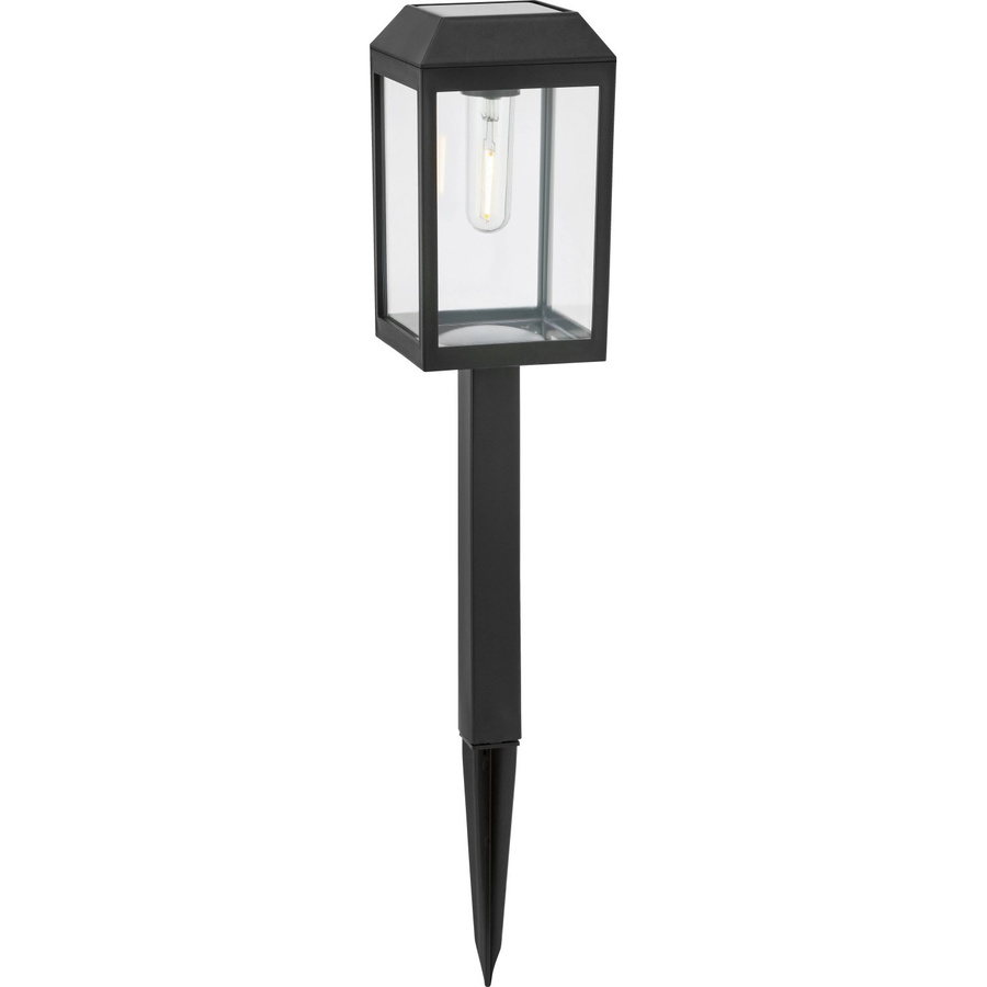 Solar-LED-Leuchte Pandino Schwarz mit warmweißem Licht für Garten und Terrasse, H x B x T: 50 x 10 x 10 cm - Bild 2