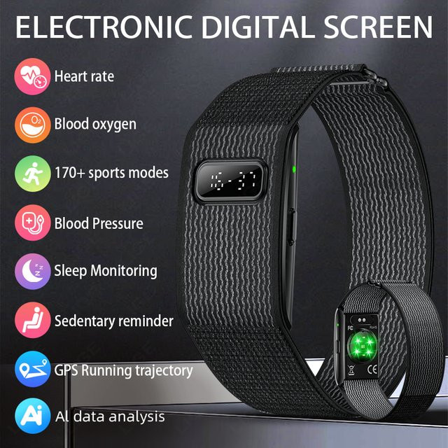 LIGE Smartwatch Fitness-Tracker mit GPS, Herzfrequenz- und Blutdrucküberwachung sowie Anruferinnerung in Schwarz - Bild 1