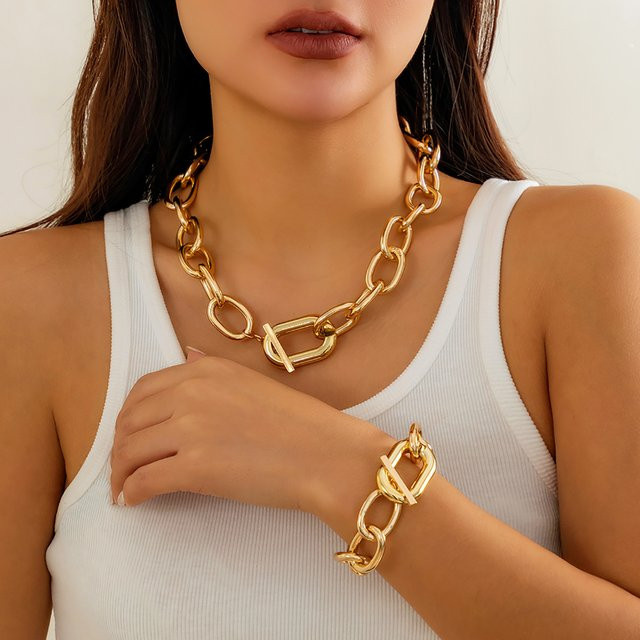 Salircon Halskette Metall, Gold, Damen - Bild 1