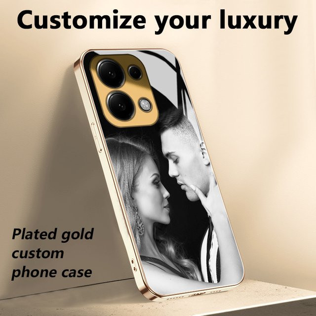 Personalisierte Handyhülle mit Fotospiegelglas in Gold für Poco C75, M3 Pro, M6 Pro, M5s, X5, X6, X7 und M4 Pro Serie - Bild 1