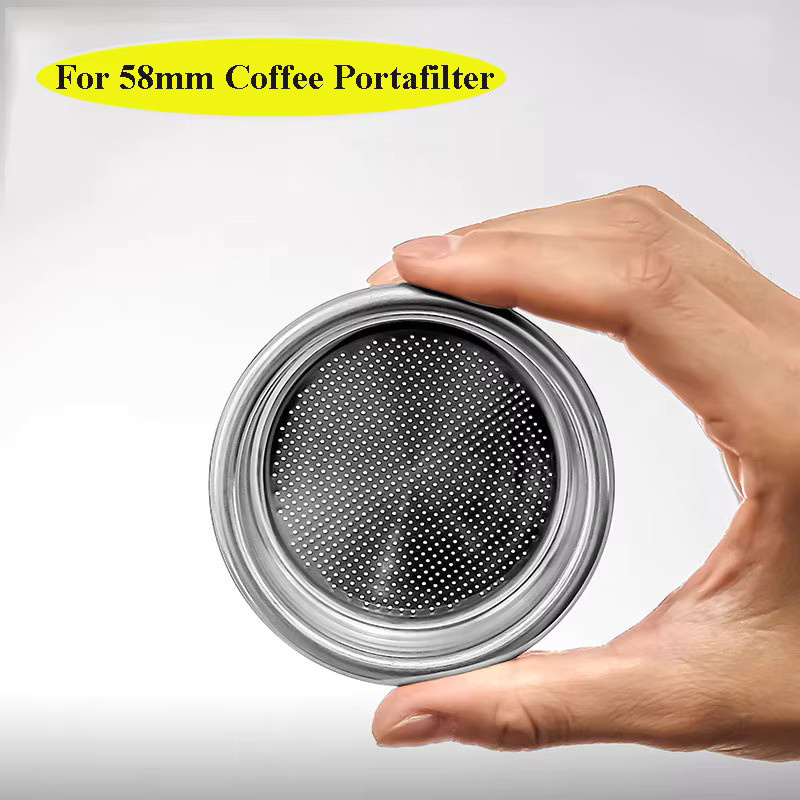 YUAN-ECT Espresso-Filterkorb aus Edelstahl 304 mit feinem Netzgewebe in Silber, Durchmesser: 5,8 cm - Bild 2