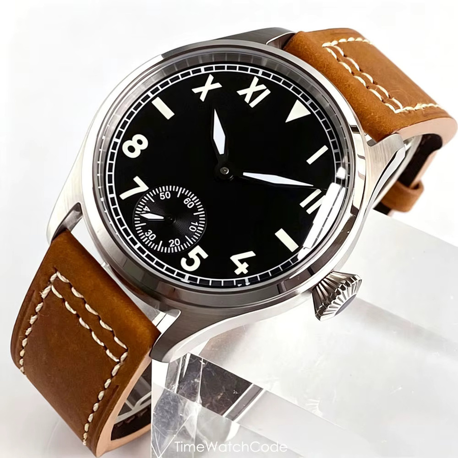 Tandorio Pilotenuhr, Handaufzug, Edelstahl, 42 mm, Herren - Bild 7