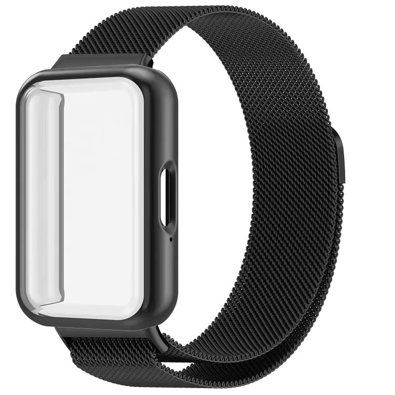 Samsung Uhrenarmband Milanaise, Edelstahl, Schwarz, Galaxy Fit 3 - Bild 2