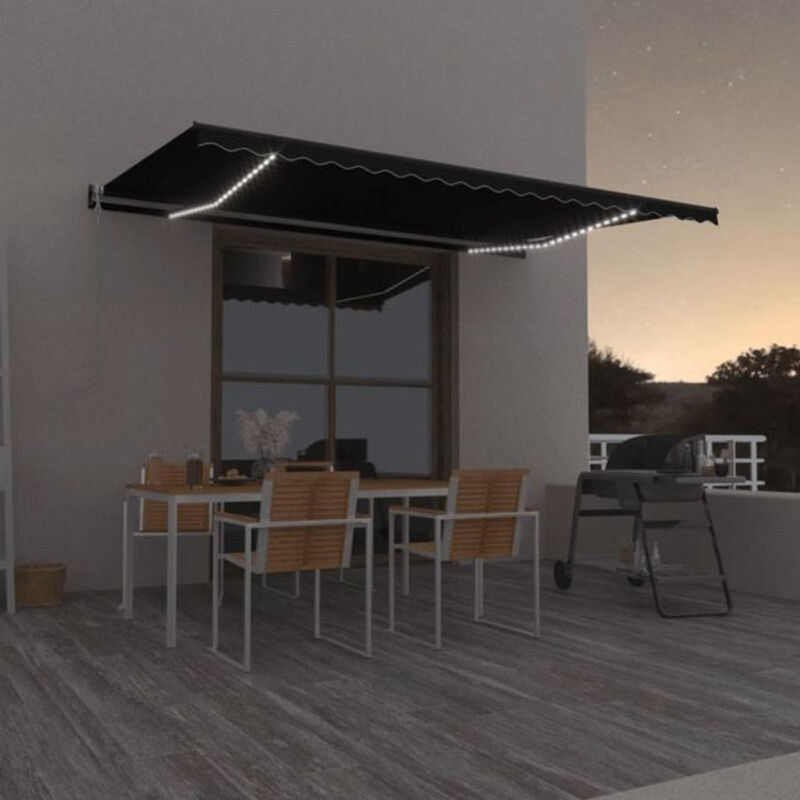 Vidaxl Automatische Markise mit LED und Windsensor in Anthrazit B: 500 cm, T: 350 cm - Bild 1
