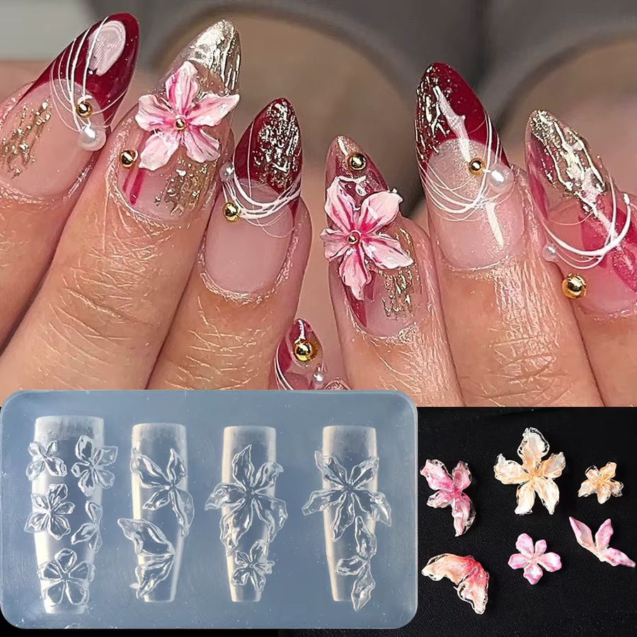 Full Beauty 3D Blumen-Silikon-Nagelform, Hibiskus-Blüten-Design - Bild 3